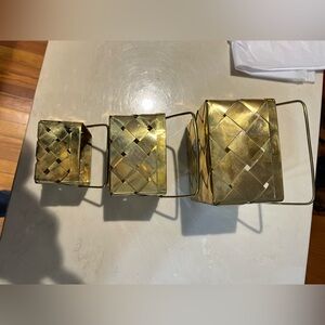 Andrea By Sadek 3 Gold Woven Decorative Box’s (set of 3)